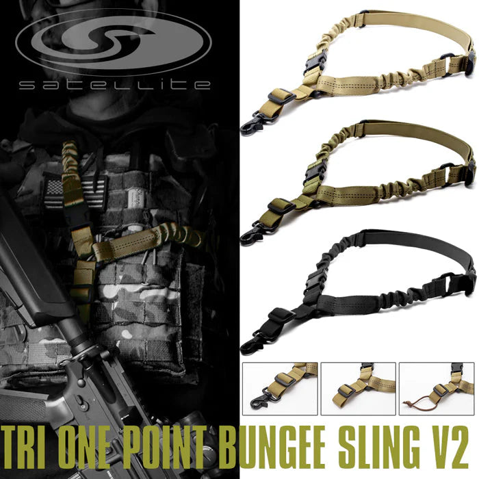 Satellite Tri-Ring One Point Bungee Sling V2 BK/TAN
