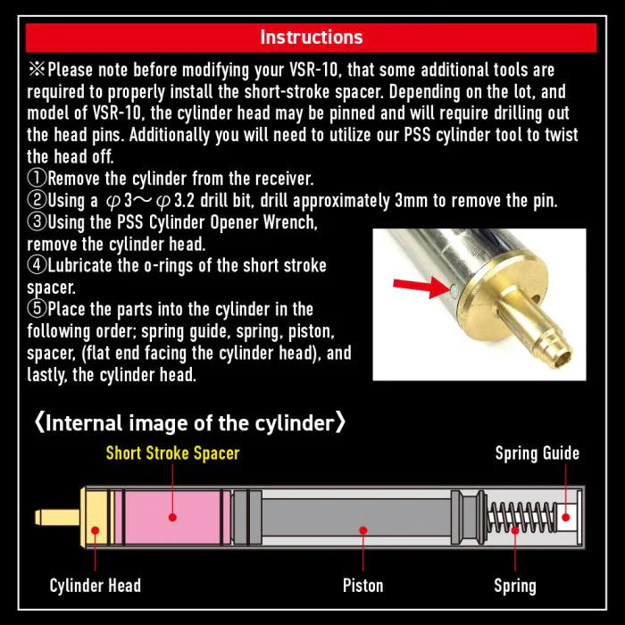 LayLax 50mm Short Stroke Kit for Marui VSR-10 / G-Spec Sniper