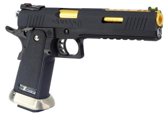 WE Hi-Capa 6inch IREX GBB Pistol (Full Auto version / Black / Gold Barrel)