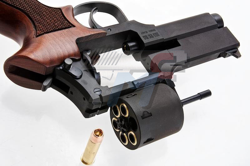Marushin 4 inch Mateba with Wood Grip Gas Revolver (H.W. / Black)