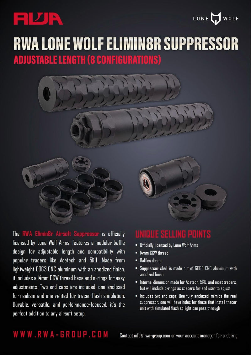 RWA Lone Wolf Elimin8r Suppressor with Acetech Tracer