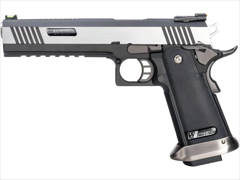 WE Hi-Capa 6inch IREX GBB Pistol (Full Auto Version / 2-Tone / Silver Barrel)