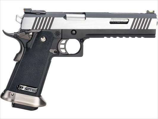 WE Hi-Capa 6inch IREX GBB Pistol (Full Auto Version / 2-Tone / Silver Barrel)