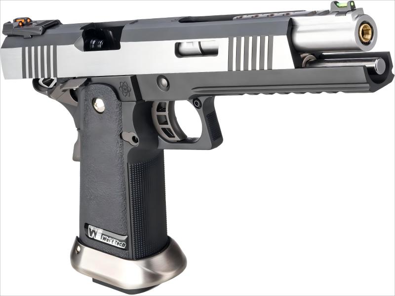 WE Hi-Capa 6inch IREX GBB Pistol (Full Auto Version / 2-Tone / Silver Barrel)
