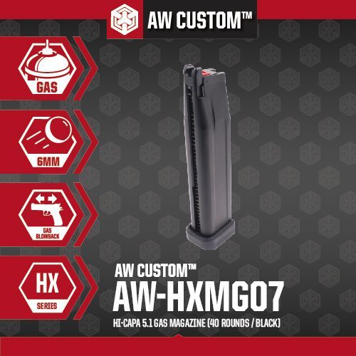 AW Custom 5.1 40rds Gas Magazine For AW / WE Hi-Capa Pistol