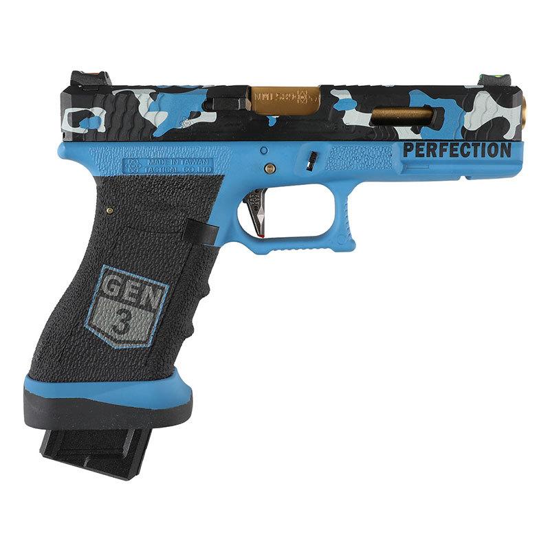 WE G17 Secret Camo Blue Ver. GBB Pistol (Semi / Full Auto)