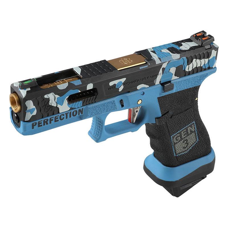WE G17 Secret Camo Blue Ver. GBB Pistol (Semi / Full Auto)