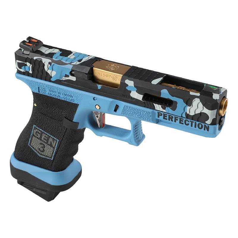 WE G17 Secret Camo Blue Ver. GBB Pistol (Semi / Full Auto)