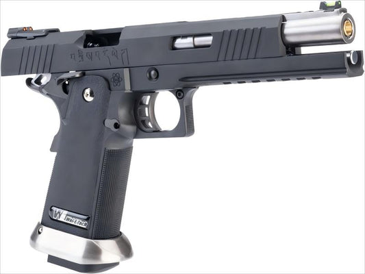 WE Hi-Capa 6inch IREX GBB Pistol (Full Auto version / Black / Silver Barrel)