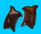 CAW Wood Grip for Marushin Police Revolver Series(Diamond Checker)