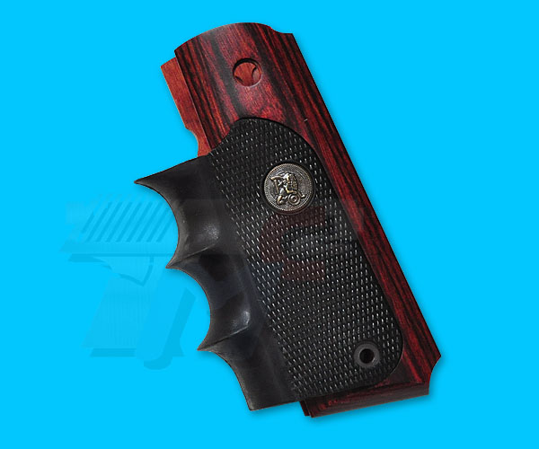 Pachmayr Heritage Rosewood Grip with Finger for M1911 with Ambi Safety - Click Image to Close