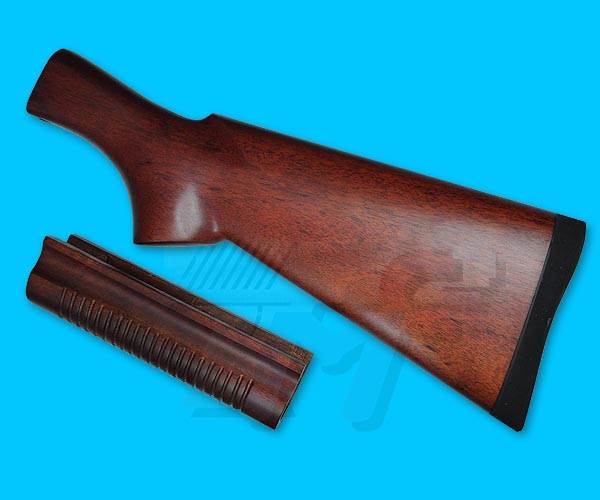 Laylax M870 Wood Stock Set for Marui Tactical M870 - Click Image to Close