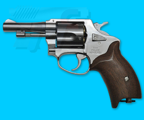 Marushin 8mm Police Revolver 3inch Silver(Wood Grip) - Click Image to Close