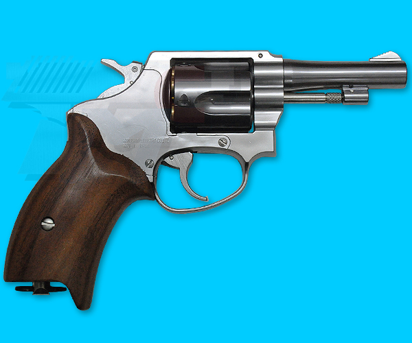 Marushin 8mm Police Revolver 3inch Silver(Wood Grip) - Click Image to Close
