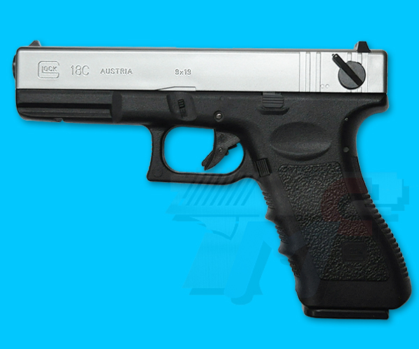 Tokyo Marui G18C Fixed with Silver Slide AEP(Electric Version)(Gun only) - Click Image to Close