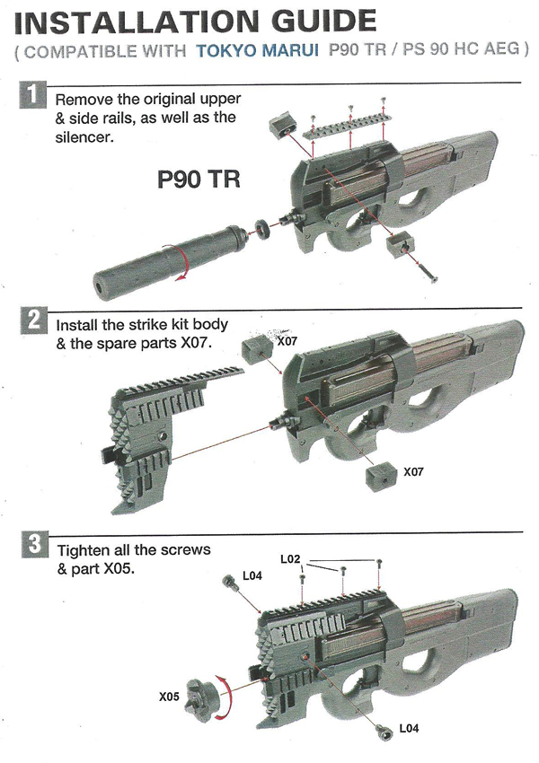 Apple Airsoft P90 Sword Fish Strike Kit for Marui P90 TR / PS 90 HC - Click Image to Close