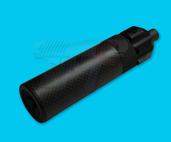 King Arms Power Up Carbon Fiber Shorty Silencer for KSC/KWA MP7 GBB - Click Image to Close