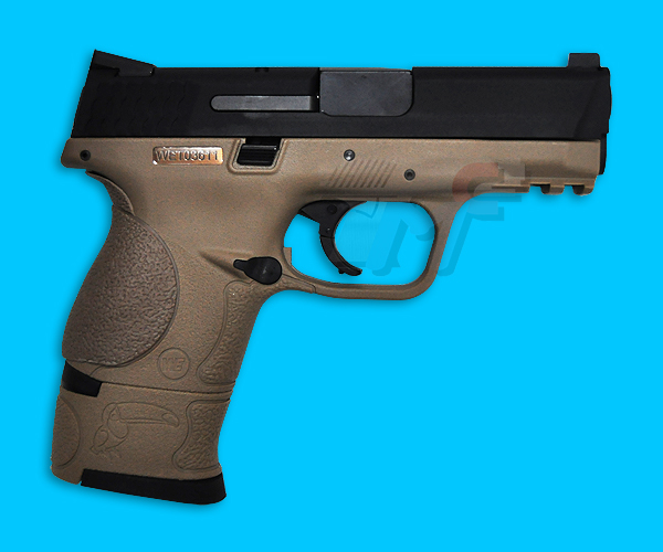 WE MP Compact Gas Blow Back(Dual Magazine)(Tan) - Click Image to Close