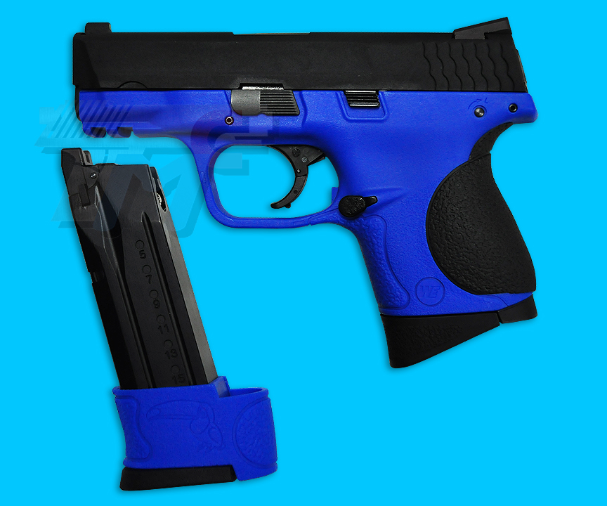 WE MP Compact Gas Blow Back(Dual Magazine)(Blue) - Click Image to Close