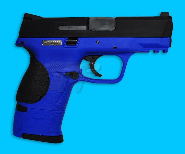 WE MP Compact Gas Blow Back(Dual Magazine)(Blue) - Click Image to Close