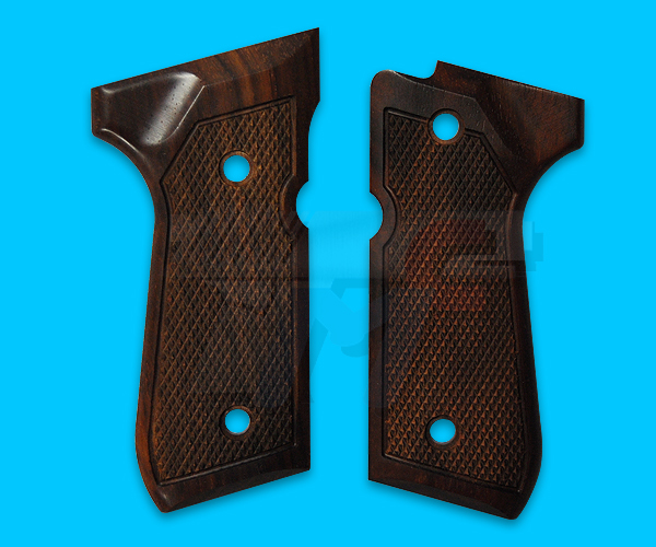 Carom Red Sandalwood Checker Grip for Marui M9 Series - Click Image to Close