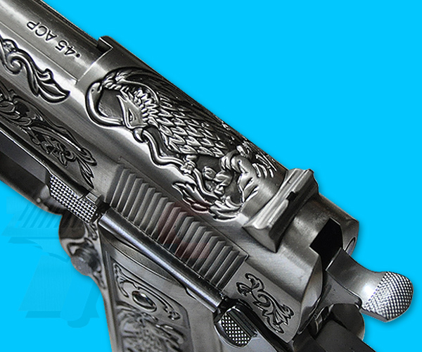 WE M1911 Full Metal Gas Blow Back (Classic Carving Patterns, Silver) - Click Image to Close