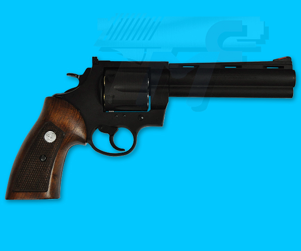 Marushin Colt Anaconda 6inch 8mm X Cartridge Revolver(Black, Wood Version) - Click Image to Close