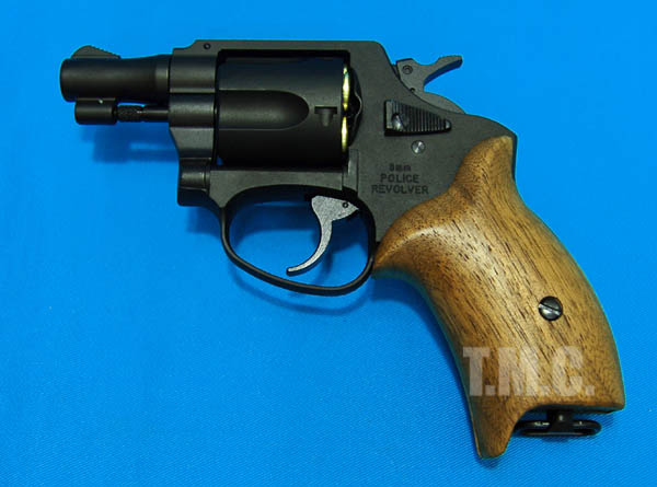 Marushin 8mm Police Revolver 2inch Black(Wood Grip) - Click Image to Close