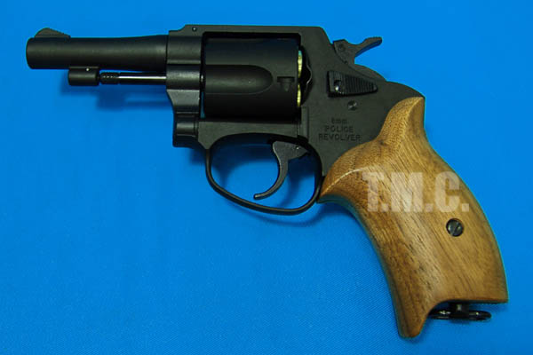 Marushin 8mm Police Revolver 3inch Black(Wood Grip) - Click Image to Close