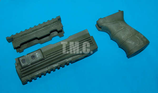DD Railed Handguard And Grip Set for AK 47 Series(OD) - Click Image to Close