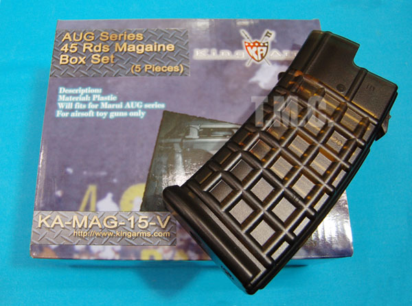 King Arms AUG 45rds Magazines Box Set(5pcs) - Click Image to Close