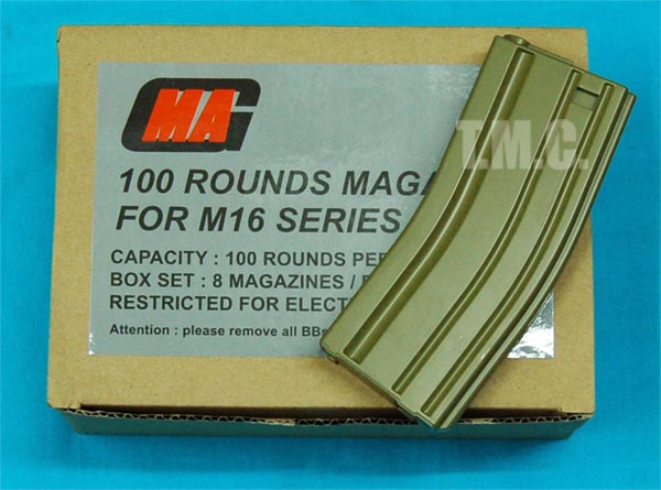 MAG 100 Rounds Magazine for M4/M16 Series Box Set(OD) - Click Image to Close
