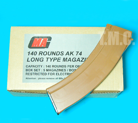MAG 140 Rounds Long Magazine for AK74 Box Set(Brown) - Click Image to Close
