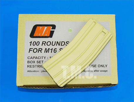 MAG 100 Rounds Magazine for M4/M16 Series Box Set(TAN) - Click Image to Close