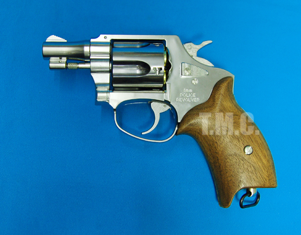 Marushin 8mm Police Revolver 2inch Silver(Wood Grip) - Click Image to Close