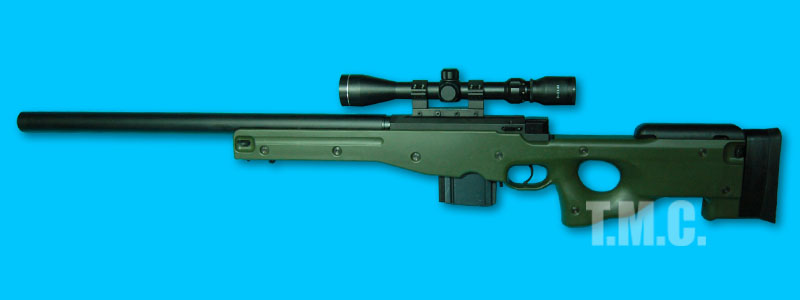 TANAKA L96 Coverd Snyper Rifle with 3~9 x 40 Scope & Mount Base Set(OD) - Click Image to Close