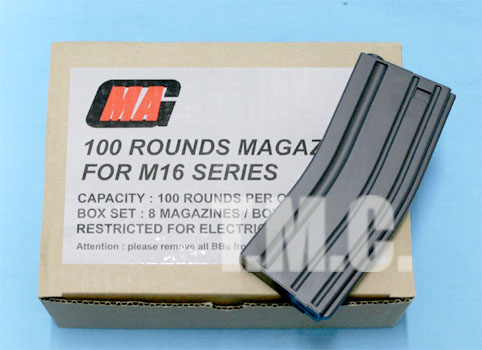 MAG 100 Rounds Magazine for M4/M16 Series Box Set(Black) - Click Image to Close