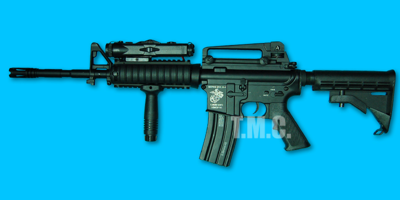 D Boy's M4 RIS Electric Airsoft Rifle(Marine Metal Body) - Click Image to Close