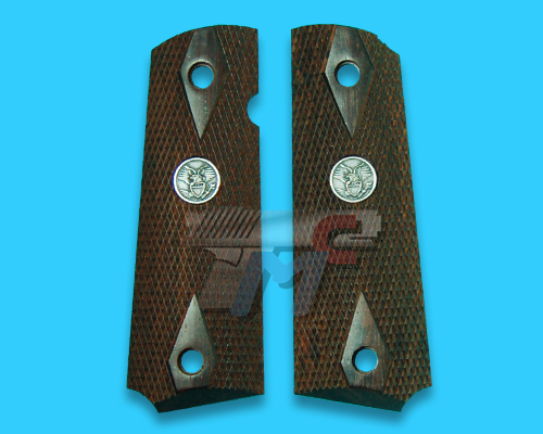 Carom Diamond Wood Grip with Eagle Medal for M1911A1 Series - Click Image to Close