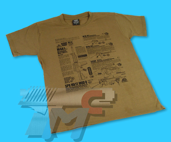 First Factory M16 Military Design T-Shirt(Tan/L) - Click Image to Close