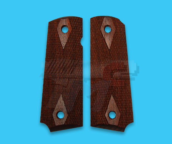 CAW Wood Grip for M1911 Series(Diamond Checker) - Click Image to Close