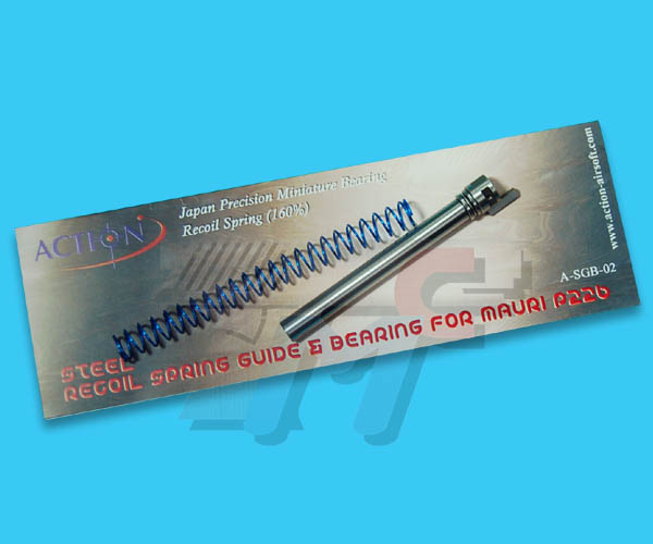 Action Steel Recoil Bearing Spring Guide & 160% Spring for Marui P226R - Click Image to Close