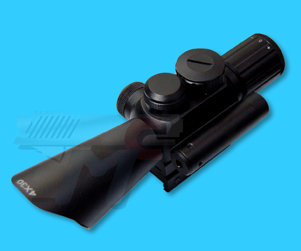 DD 4 x 30 Red/Green Cross Scope with Red Laser - Click Image to Close