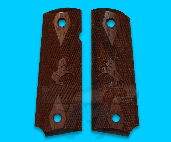 CAW Wood Grip for M1911 Series(Colt Diamond Checker) - Click Image to Close