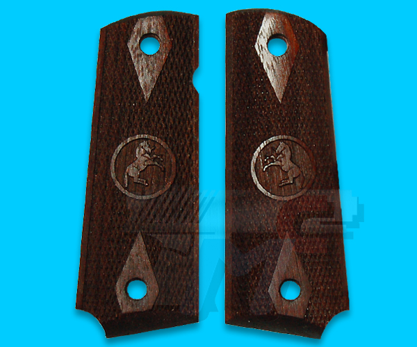 CAW Wood Grip for M1911 Series(Colt Circle Diamond Checker) - Click Image to Close