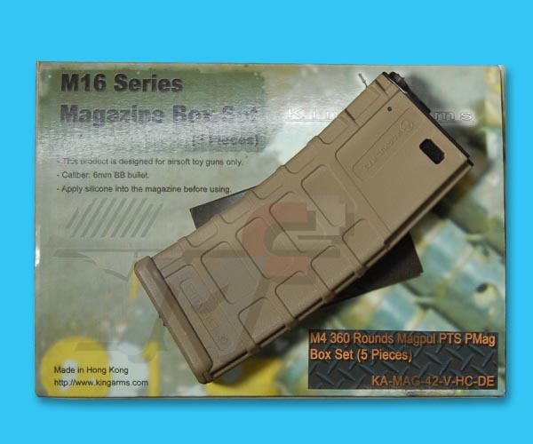 King Arms 360rds Magpul PTS P-Mag Box Set for M4 Series(DE) - Click Image to Close