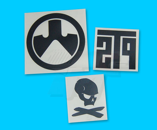 Magpul PTS Logo Vinyl Cut Sticker Pack(Black) - Click Image to Close