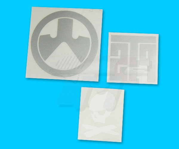 Magpul PTS Logo Vinyl Cut Sticker Pack(Silver) - Click Image to Close