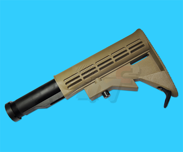 G&P M4A1 6 Position Sliding Buttstock for M4 AEG(SAND)(New Model) - Click Image to Close