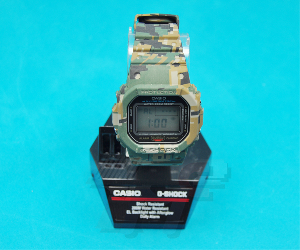 DYTAC Water Transfer CASIO G-SHOCK 5600 Watch (Digital Woodland) - Click Image to Close